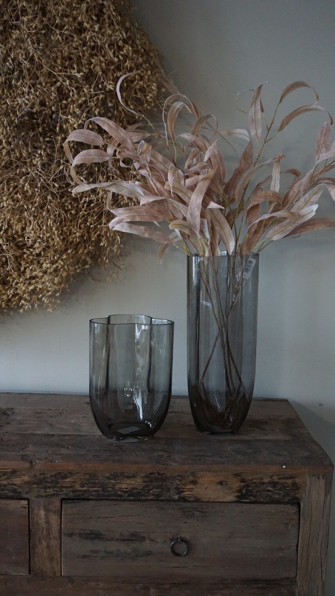 Rene Houtman Vaas Flower | Glas | Taupe | H23 x D16 cm
