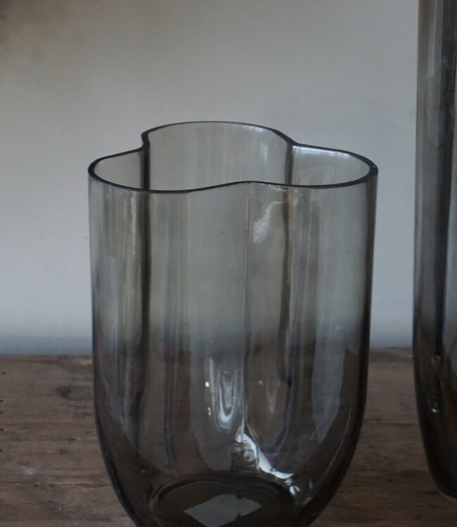 Rene Houtman Vaas Flower | Glas | Taupe | H23 x D16 cm