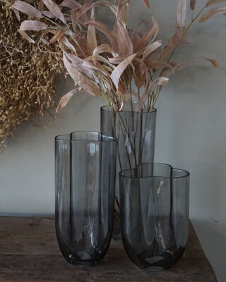 Rene Houtman Vaas Flower | Glas | Taupe | H30 x D14 cm