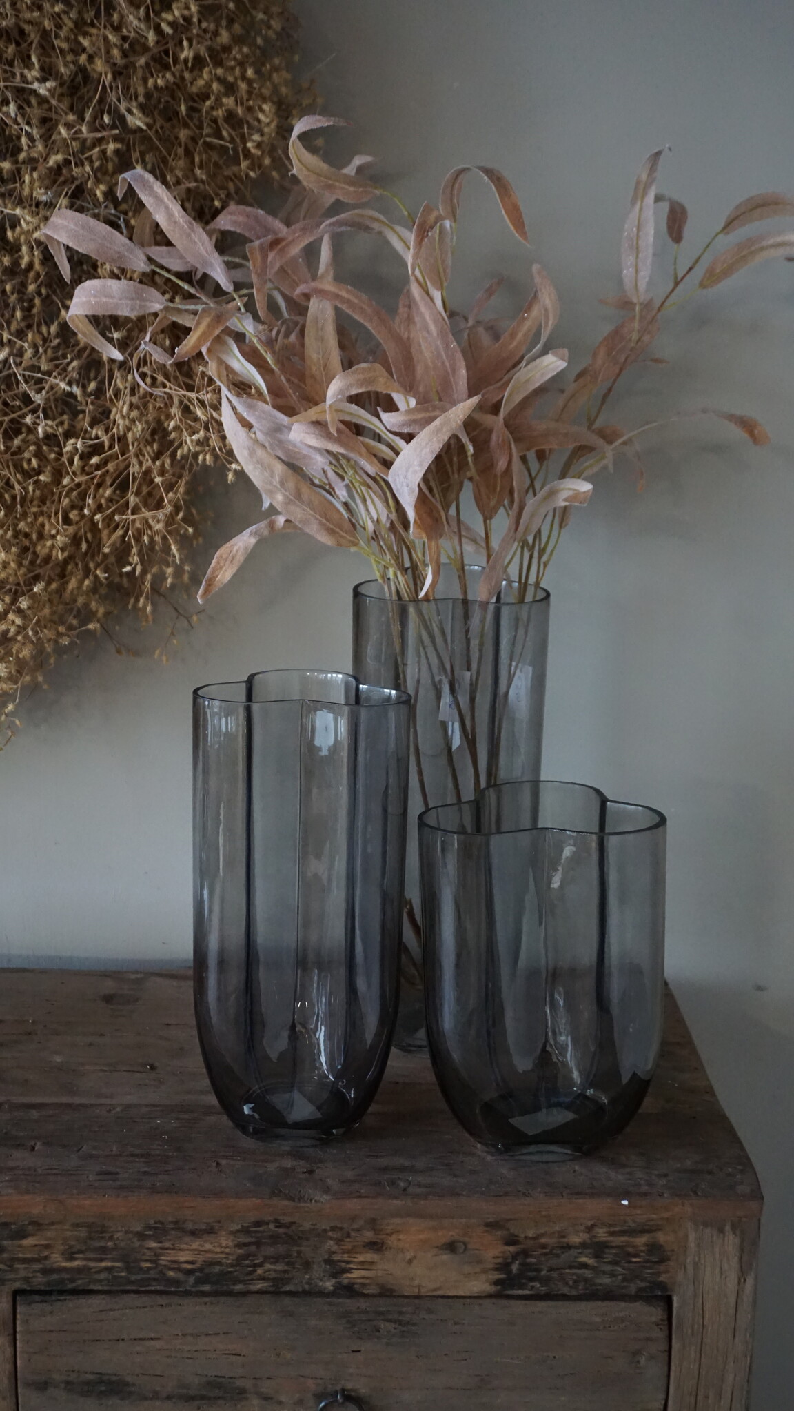 Rene Houtman Vaas Flower | Glas | Taupe | H30 x D14 cm