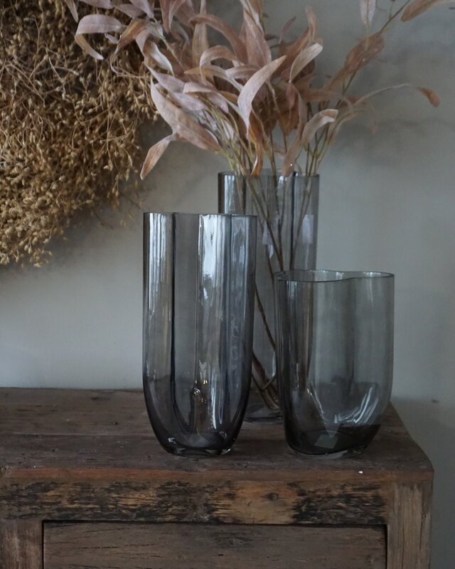 Rene Houtman Vaas Flower | Glas | Taupe | H30 x D14 cm