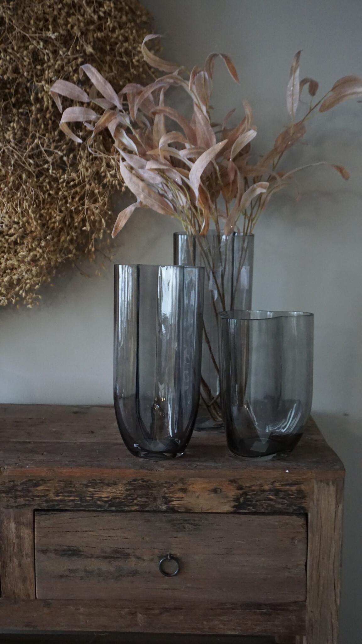 Rene Houtman Vaas Flower | Glas | Taupe | H30 x D14 cm