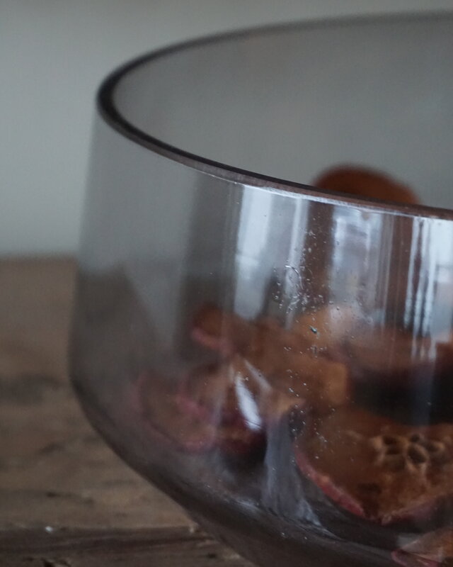Rene Houtman Vaas/Kom Rond | Glas | Smoked | H11 x D32 cm