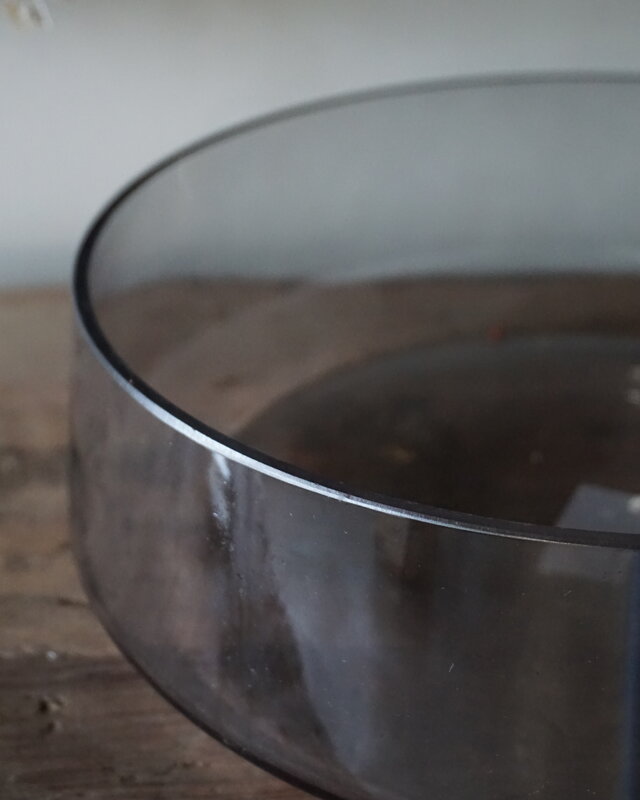 Rene Houtman Vaas/Kom Rond | Glas | Smoked | H11 x D32 cm