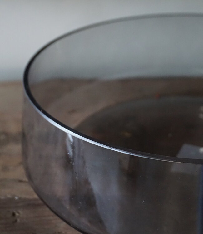 Rene Houtman Vaas/Kom Rond | Glas | Smoked | H11 x D32 cm