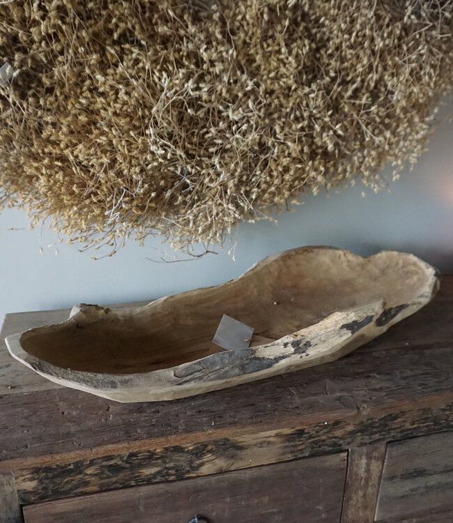 Rene Houtman Kom/Sleutelbak Teak | Sloophout | H10xB72xD22 cm