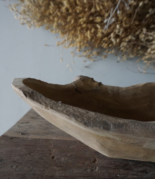 Rene Houtman Kom/Sleutelbak Teak | Sloophout | H10xB72xD22 cm