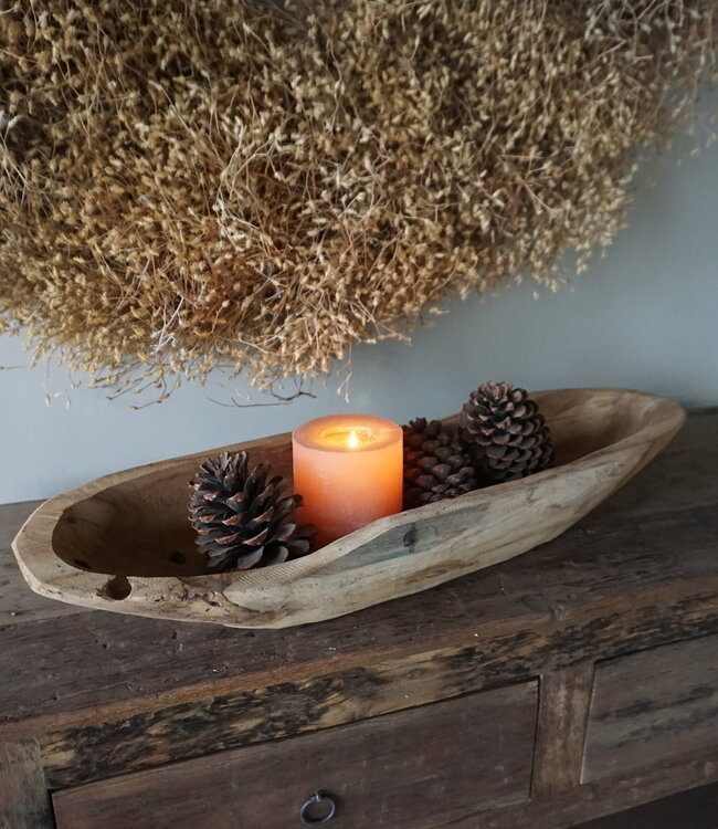 Rene Houtman Kom/Sleutelbak Teak | Sloophout | H9xB71xD21 cm