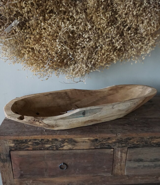 Rene Houtman Kom/Sleutelbak Teak | Sloophout | H9xB71xD21 cm