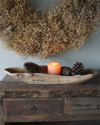 Rene Houtman Kom/Sleutelbak Teak | Sloophout | H9xB70xD20 cm