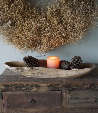 Rene Houtman Kom/Sleutelbak Teak | Sloophout | H9xB70xD20 cm