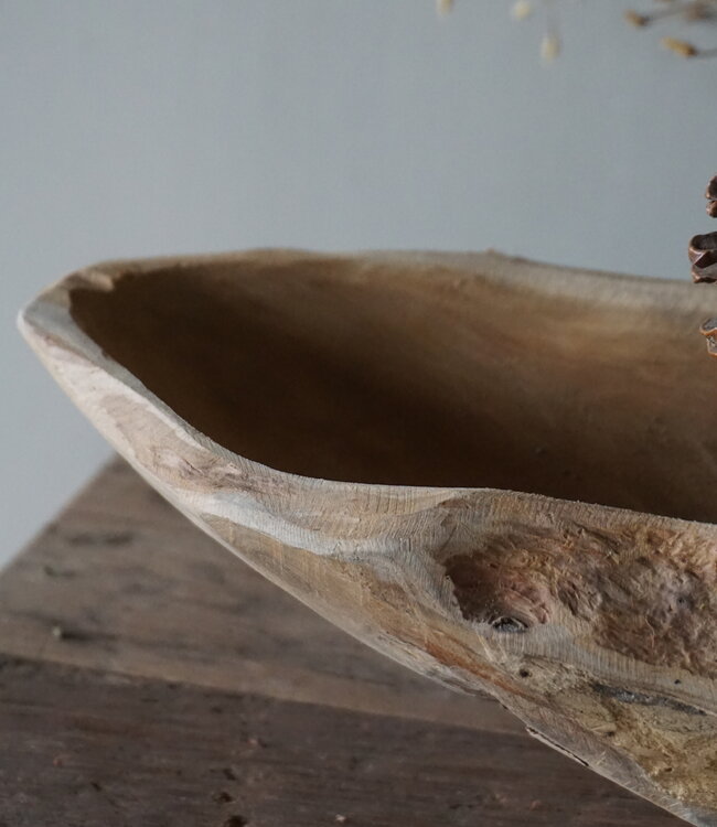 Rene Houtman Kom/Sleutelbak Teak | Sloophout | H9xB70xD20 cm