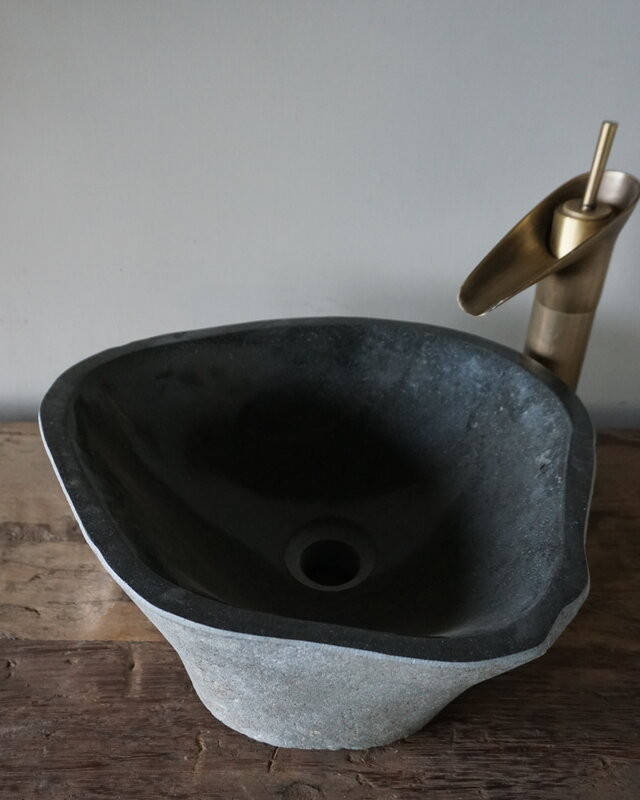 Rene Houtman Medium Stenen Waskom + Spoelgat | H15xB37xD35 cm