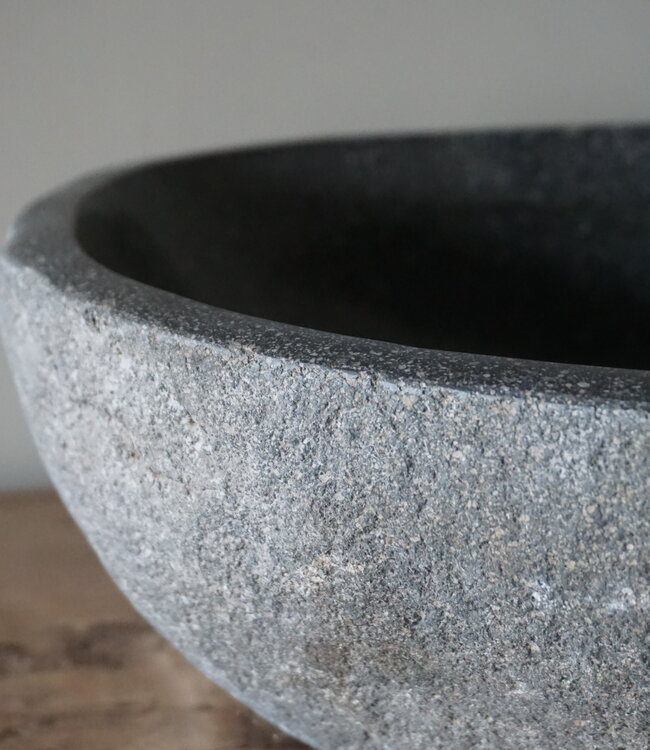 Rene Houtman Medium Stenen Waskom + Spoelgat | H16xB38xD34 cm