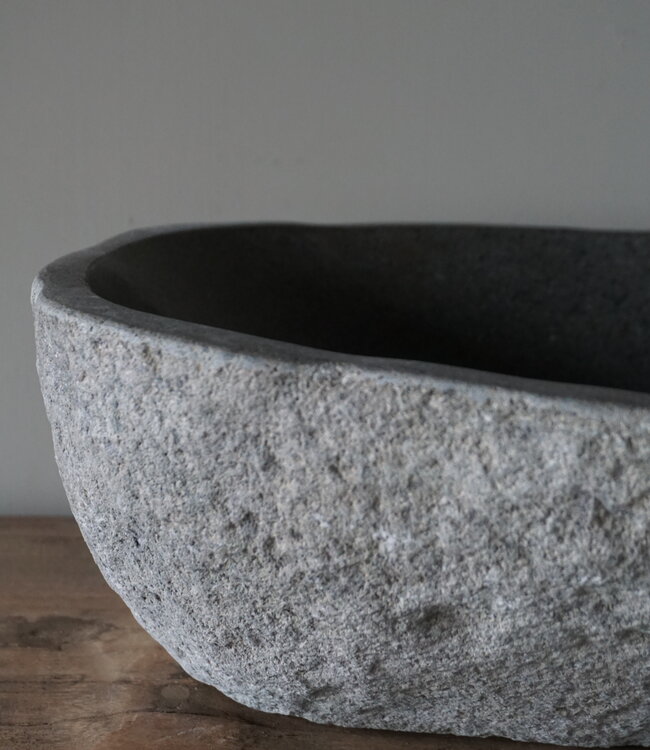 Rene Houtman Medium Stenen Waskom + Spoelgat | H14xB39xD34 cm