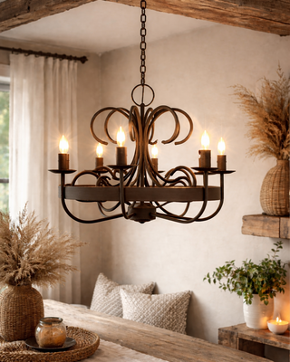 Rene Houtman Kroonluchter Garra | Roest | 6-Arms | H55 x D61 cm
