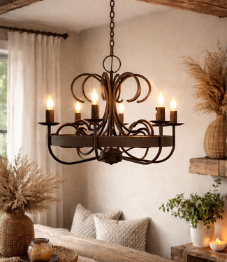 Rene Houtman Kroonluchter Garra | Roest | 6-Arms | H55 x D61 cm