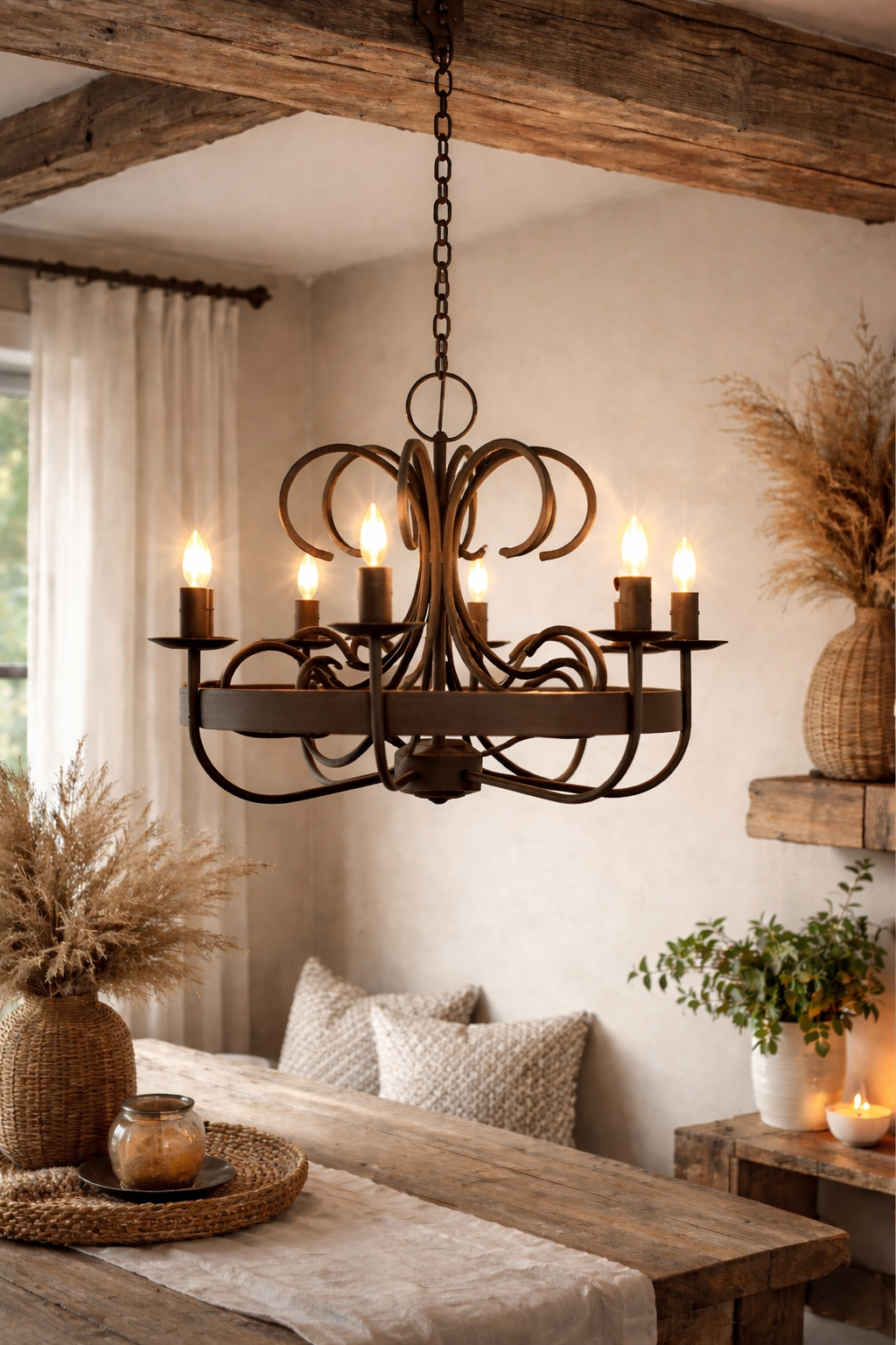 Rene Houtman Kroonluchter Garra | Roest | 6-Arms | H55 x D61 cm