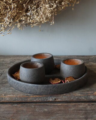 Brynxz Schaal Met Set Van 3 Kopjes | Majestic Brown