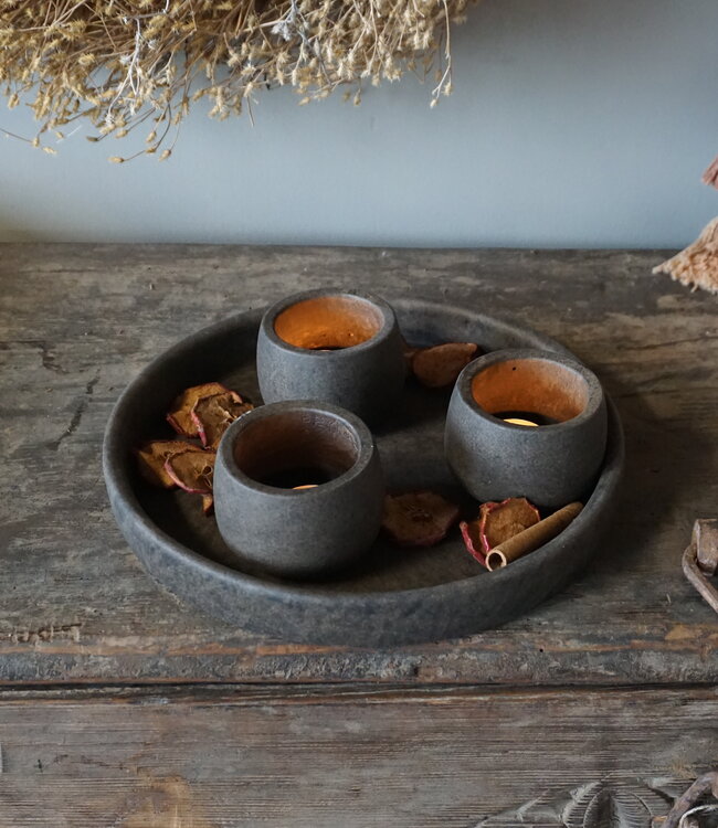 Brynxz Schaal Met Set Van 3 Kopjes | Majestic Brown