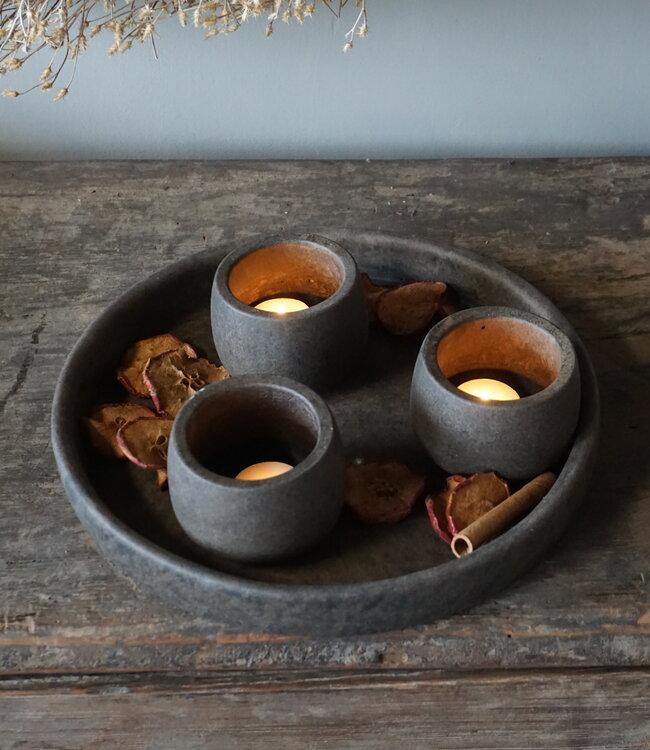 Brynxz Schaal Met Set Van 3 Kopjes | Majestic Brown