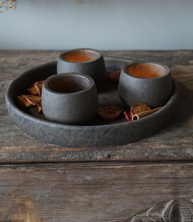 Brynxz Schaal Met Set Van 3 Kopjes | Majestic Brown