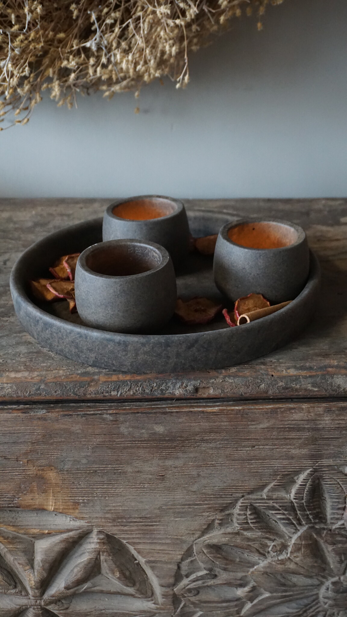 Brynxz Schaal Met Set Van 3 Kopjes | Majestic Brown