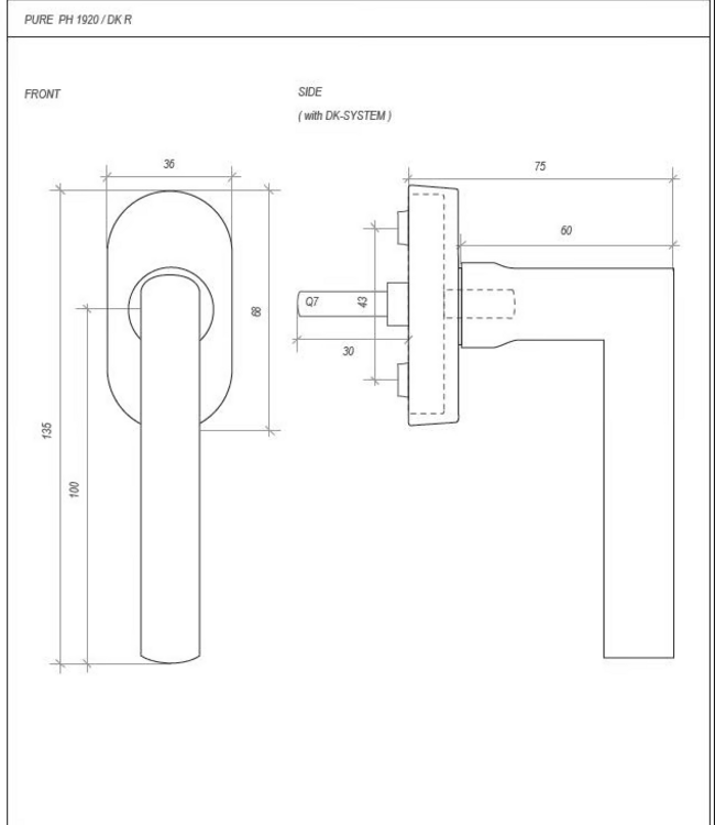 Dauby STUK RAAMKLINK PH1920 /32 RUW BRONS (RB)