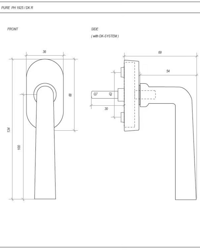 Dauby STUK RAAMKLINK PH1925+ /32 WIT BRONS (WB)