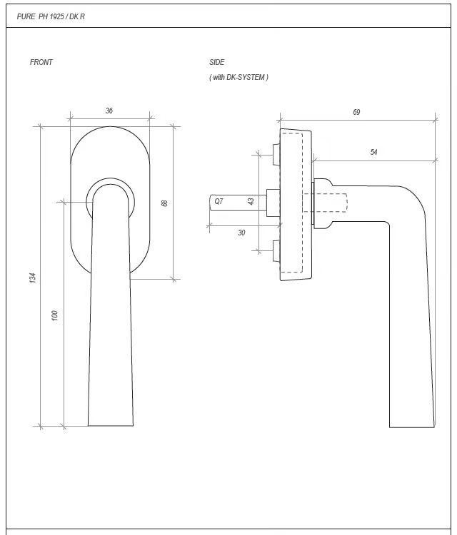 Dauby STUK RAAMKLINK PH1925+ /32 WIT BRONS (WB)