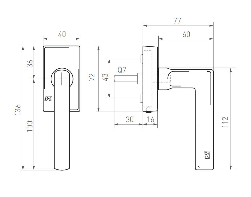 Dauby STUK RAAMKLINK PH1920 /32Q RUW BRONS GEPOLIJST (RBP)