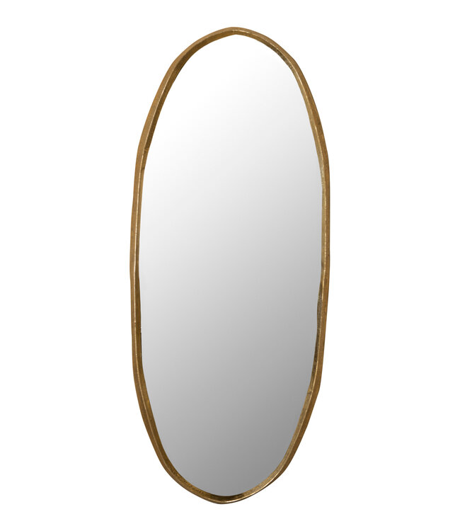 PTMD Limera Messing Aluminium Ovaal Spiegel met Onregelmatige Rand M