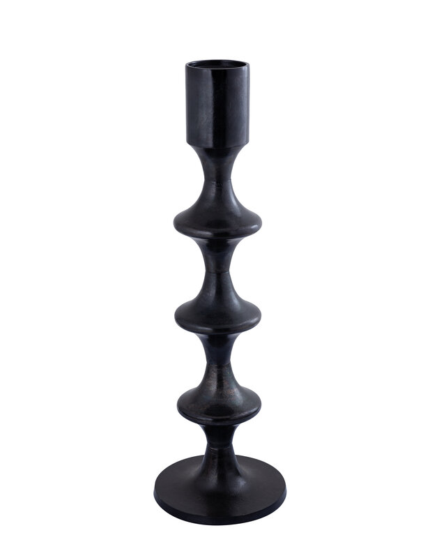 PTMD Taika Black alu ronde kaarshouder met hoge lipjes.