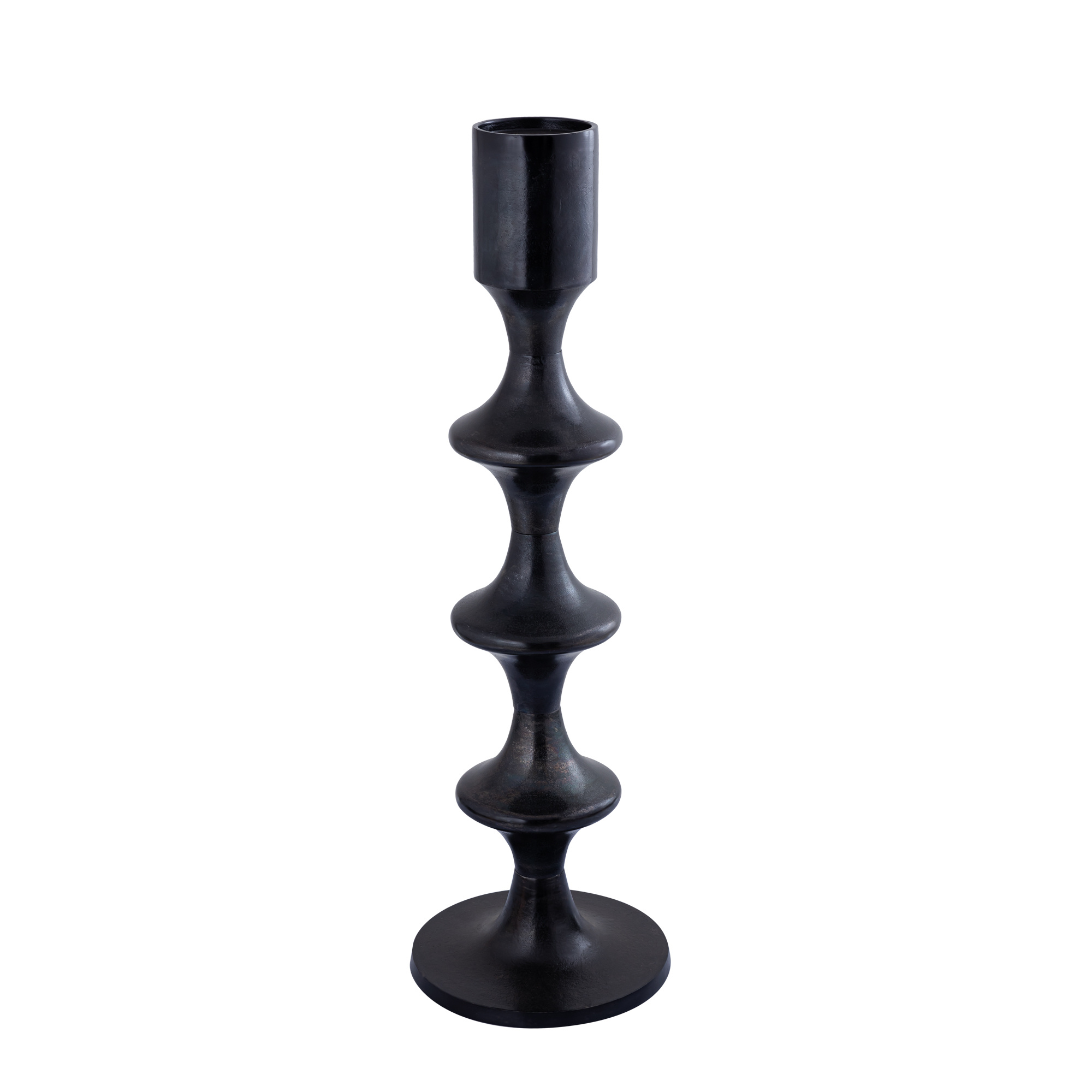 PTMD Taika Black alu ronde kaarshouder met hoge lipjes.