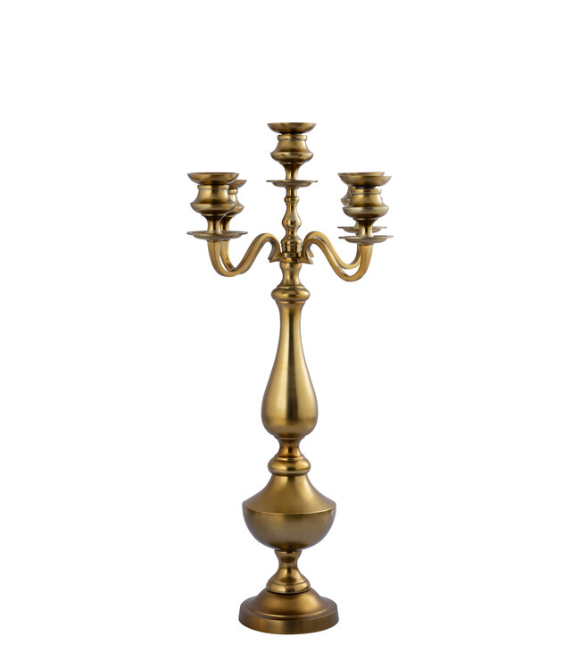 PTMD Manuelle Gouden gegoten aluminium kaarsenhouder M