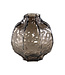 PTMD Narin Bruine ronde glazen vaas L 22.5x23 cm