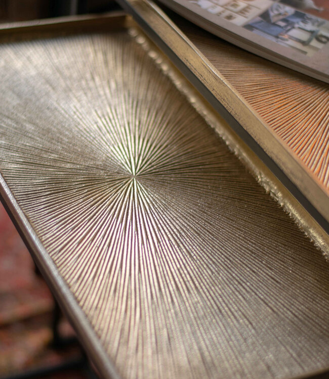 PTMD Daan Goud aluminium zwart ijzeren bijzettafel set van 3