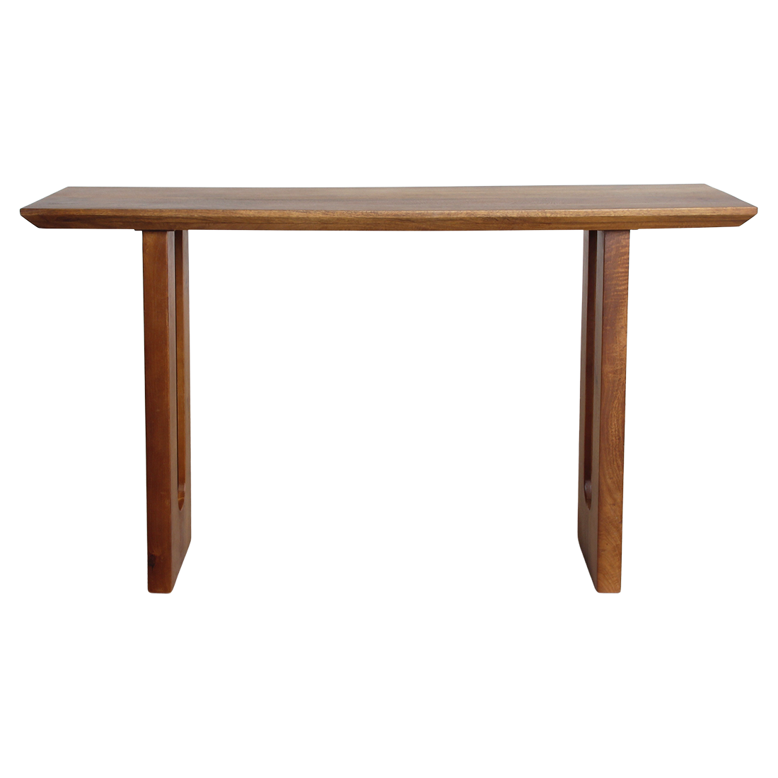 Raw Materials Amsterdam Mangohouten wandtafel met afgeronde en afgeschuinde randen