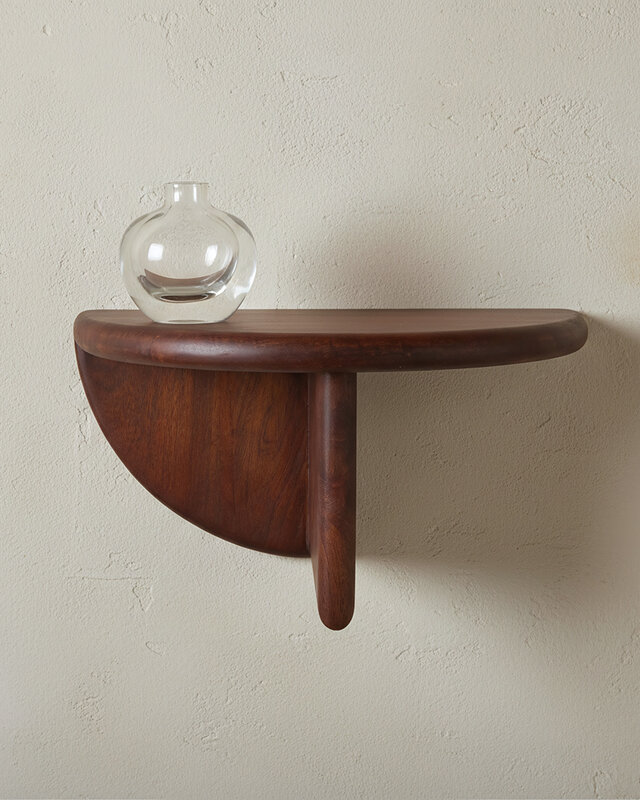 Raw Materials Amsterdam Ronde mangohouten wandplank met afgeronde rand