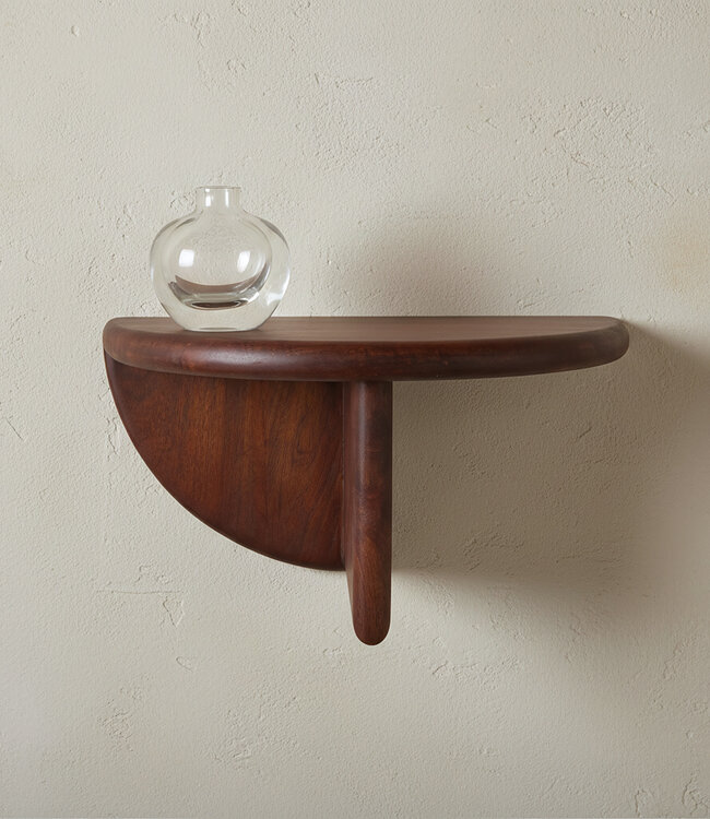 Raw Materials Amsterdam Ronde mangohouten wandplank met afgeronde rand
