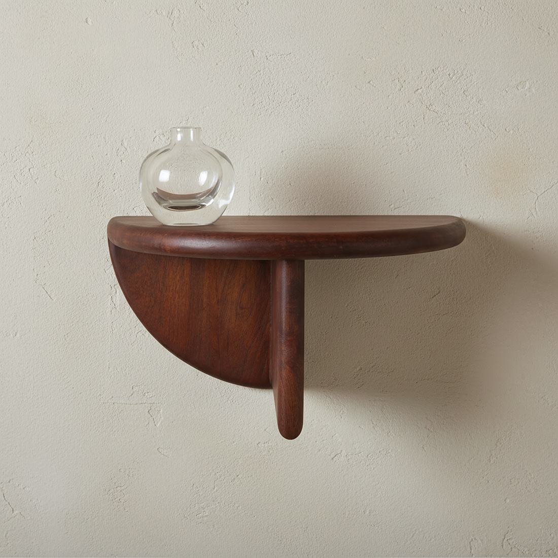 Raw Materials Amsterdam Ronde mangohouten wandplank met afgeronde rand
