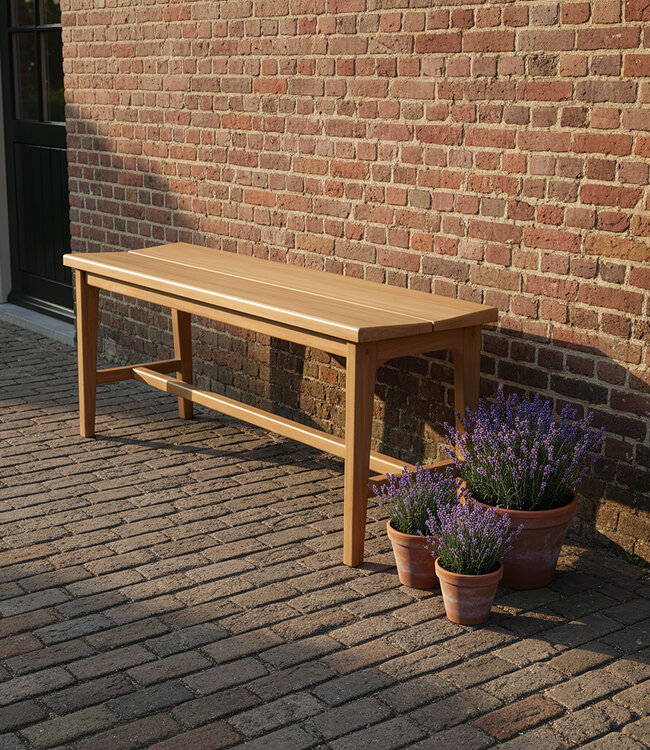 Raw Materials Amsterdam Teakhouten bankje - 120x35x48 cm