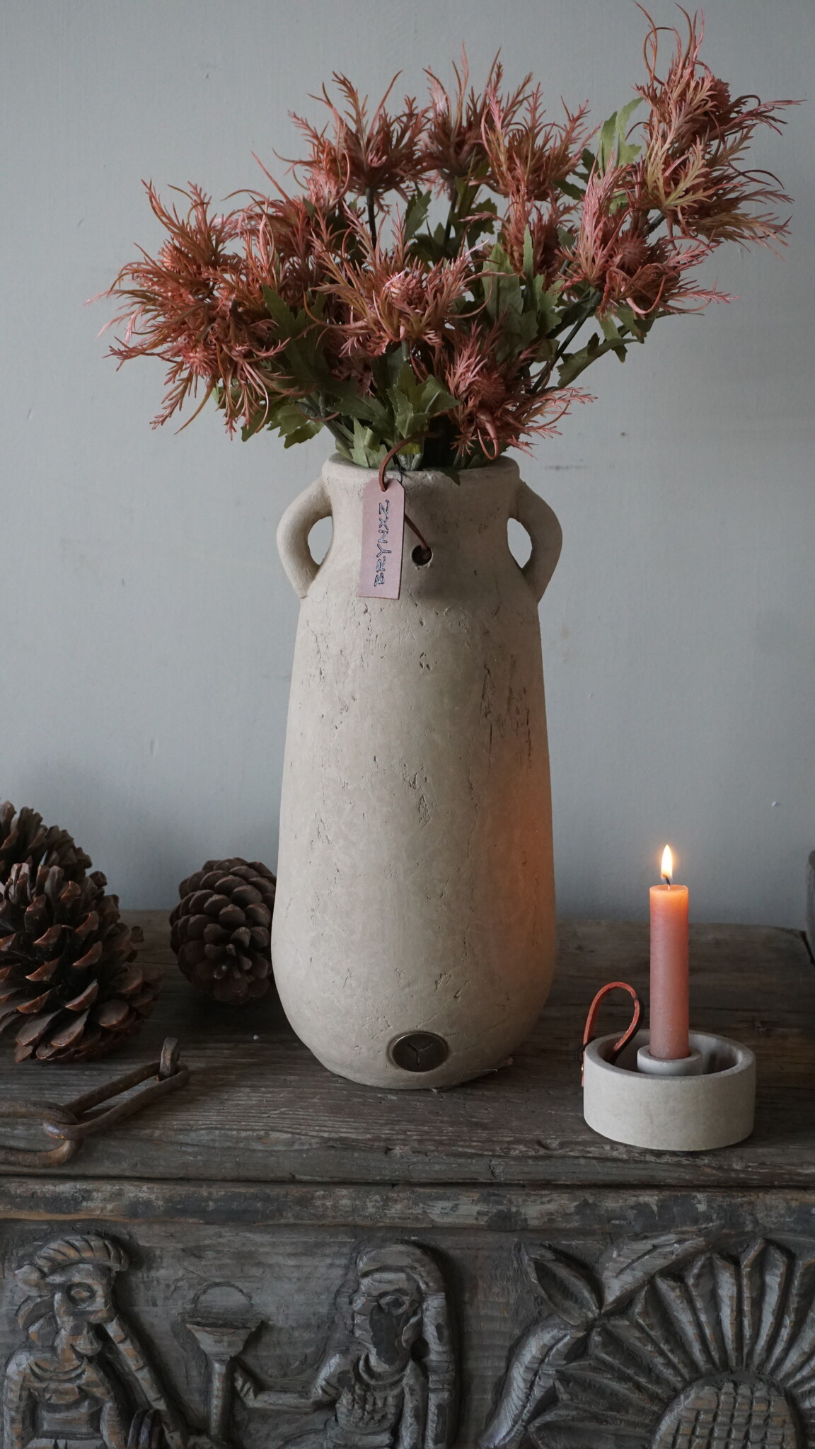 Brynxz Vaas Met 2 Oren | Majestic Taupe | H34 x D16 cm