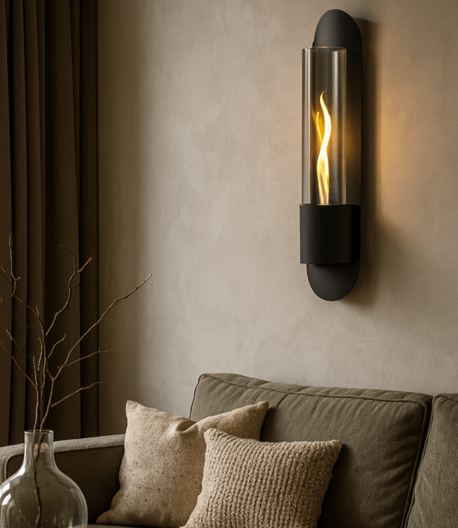 Tenderflame Wandhaard Cycloflame Zwart 81 x 17,5 x 16,6 cm