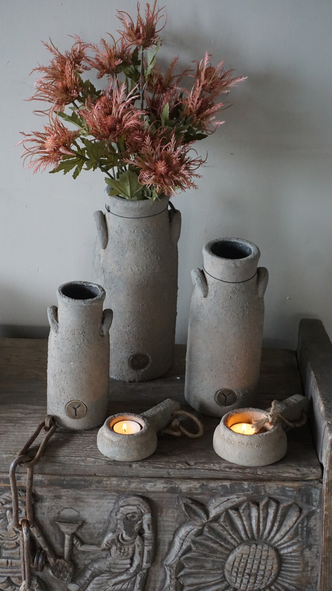 Brynxz Vaas Hoog Met Oren | Rustic | H21 x D10 cm
