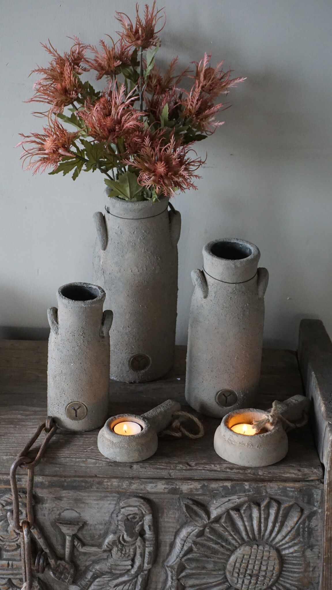 Brynxz Vaas Hoog Met Oren | Rustic | H21 x D10 cm