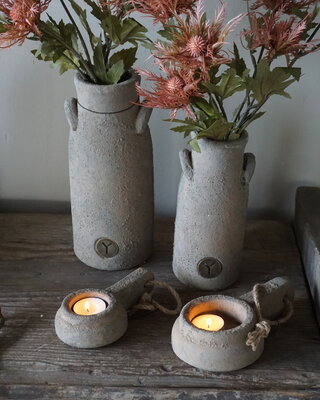 Brynxz Theelichthouder Handgemaakt | Rustic | L19 cm