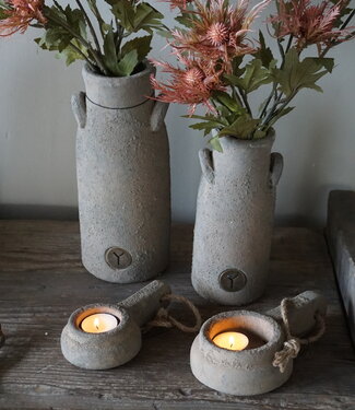 Brynxz Theelichthouder Handgemaakt | Rustic | L19 cm