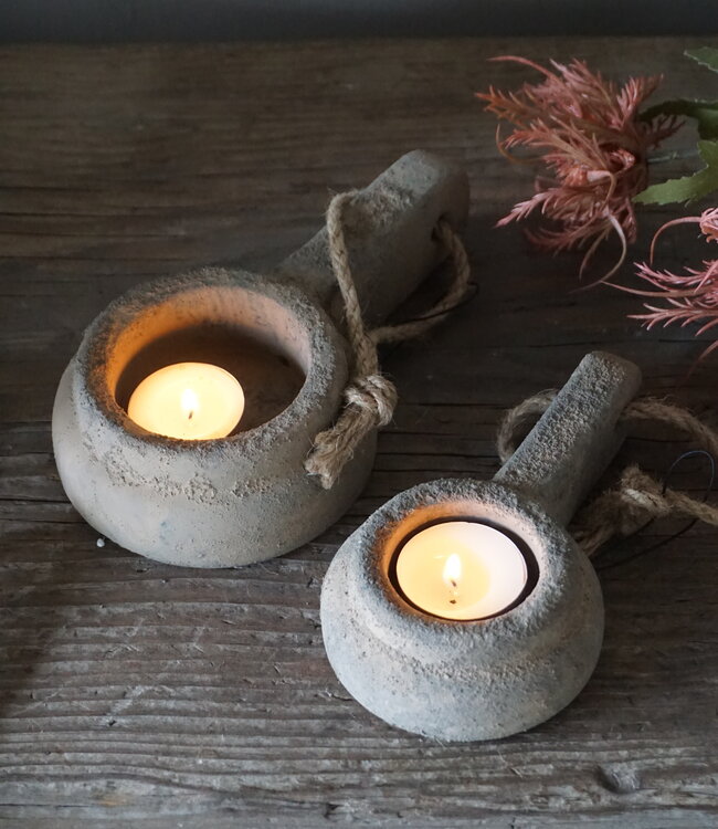 Brynxz Theelichthouder Handgemaakt | Rustic | L19 cm