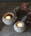 Brynxz Theelichthouder Handgemaakt | Rustic | L19 cm